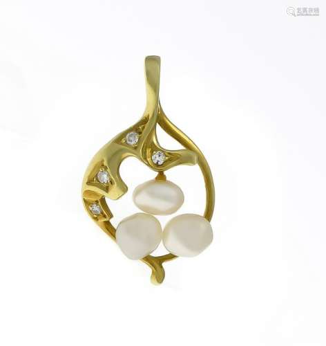 Pearl diamond pendant GG 585/000 with 3 white cultured