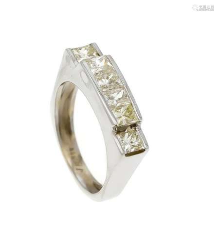 Brillant Ring WG 585/000 with 6 Princess Cut Diamonds,
