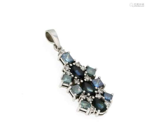 Sapphire diamond pendant WG 585/000 with 3 drop-shaped