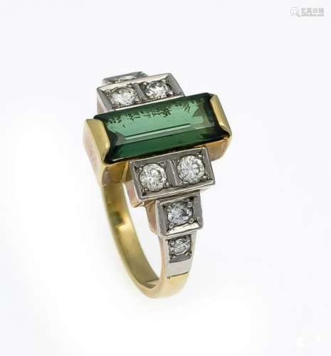 Tourmaline diamond ring GG / WG 585/000 with a