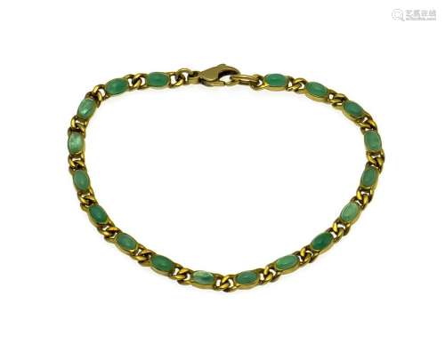 Emerald bracelet GG 585/000 with 18 oval emerald