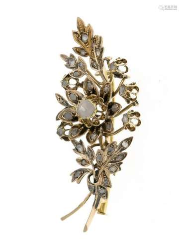 Diamond brooch RG 585/000 with diamond roses 5 - 1 mm