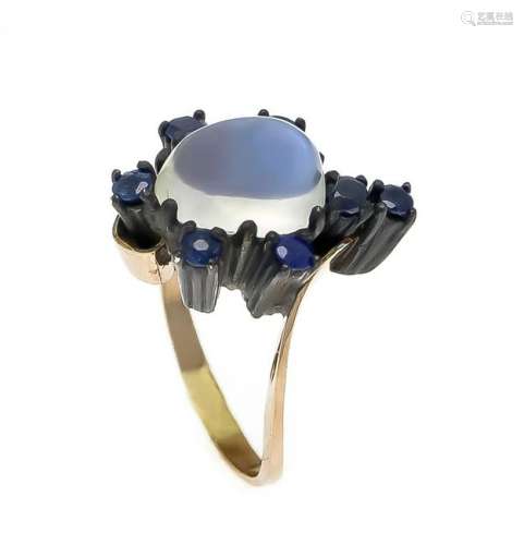 Moonstone sapphire ring GG 585/000 with an oval