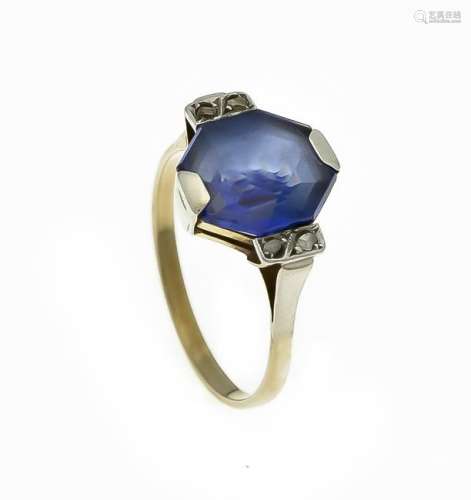 Sapphire diamond ring GG / WG 585/000 unmarked,