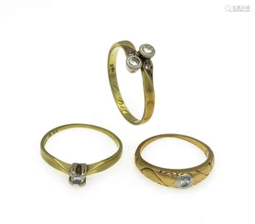 Brillant rings GG / WG 585/000 with brilliants, add.