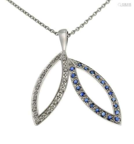 Sapphire diamond pendant WG 585/000 with round fac.