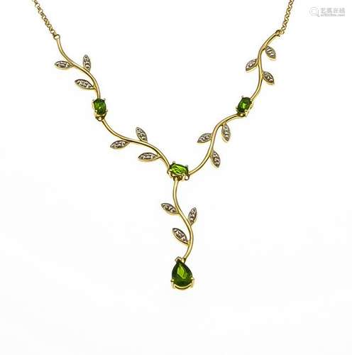 Chrome Diopside Diamond Necklace GG / WG 585/000 with 3