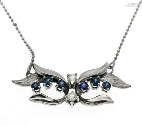Sapphire brilliant necklace WG 585/000 with 6 round