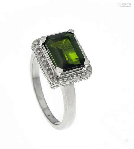 Chrome Diopside Ring Silver 925/000 with a fac. Chrome