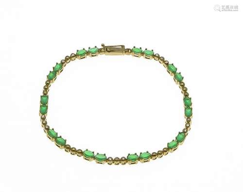 Emerald bracelet GG 585/000 with 20 oval fac. Emeralds