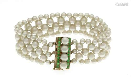 Pearl emerald bracelet with box clasp RG 585/000 set