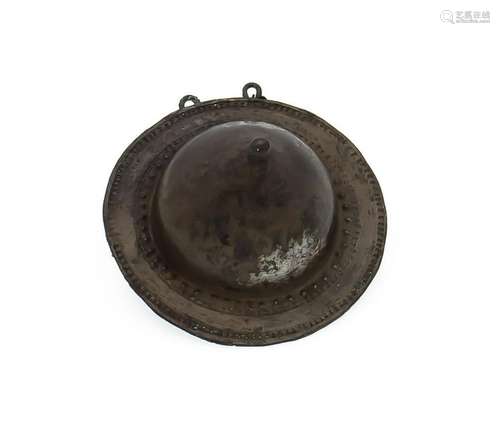 Antique belt buckle in the form of a helmet, D. 49 mm,