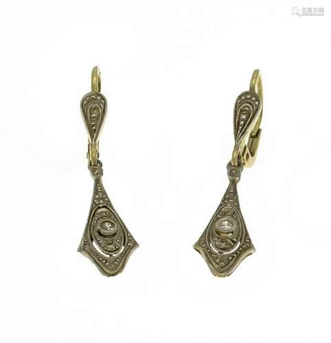 Art Déco Old Cut Diamond Earrings GG / WG 585/000, each