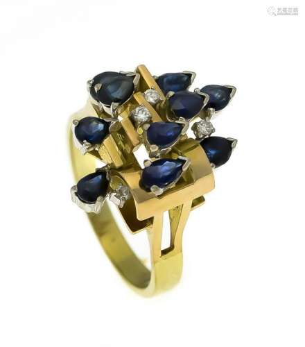 Sapphire diamond ring GG / WG 585/000 with 10