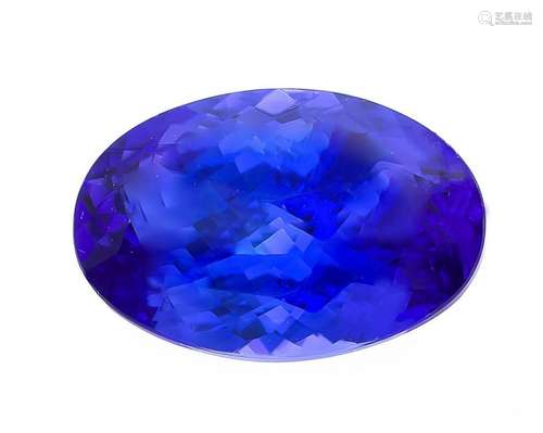 Tanzanite 15.50 ct, oval fac., Violet-tipped, intense