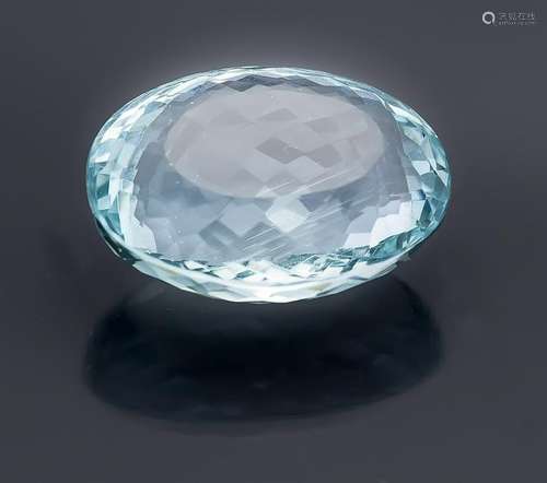 Aquamarine 25.03 ct, oval fac., Excellent quality,