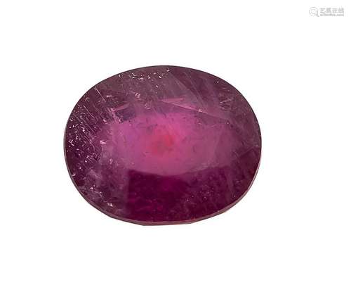 Ruby 12.01 ct, oval fac., Dimensions 13,93 x 11,91 x