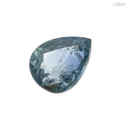 Sapphire 4.43 ct, pear cut fac., Dimensions 10.72 x