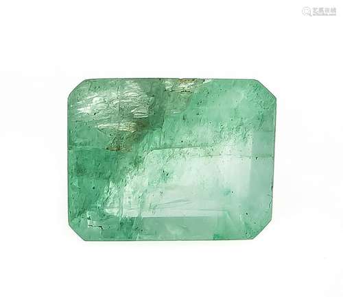 Emerald 6.90 ct, emerald cut, opaque, dimensions 12,82