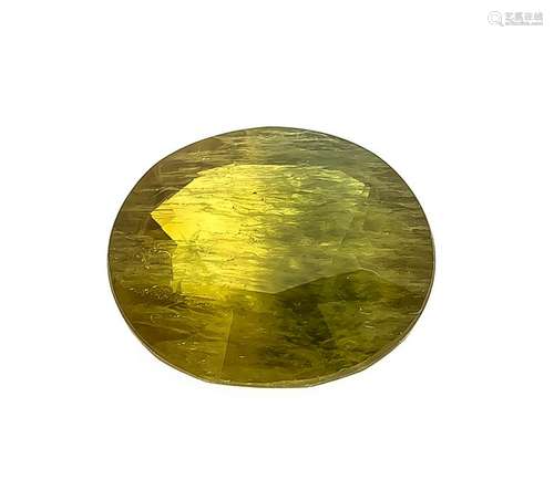 Yellow sapphire 5,75 ct, oval fac., Dimensions 12,08 x