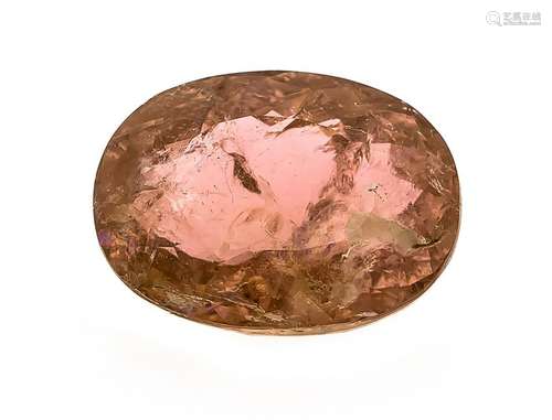 Tourmaline 14.56 ct, oval fac., Rosewood orange,