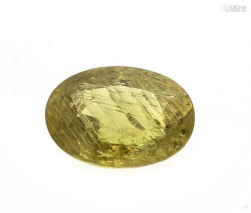 Yellow sapphire 3.26 ct, oval fac., Dimensions 10.24 x