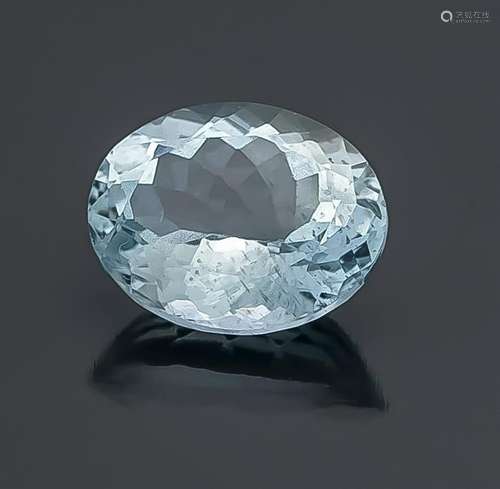 Aquamarine 2.39 ct, oval fac., Light sky blue, very