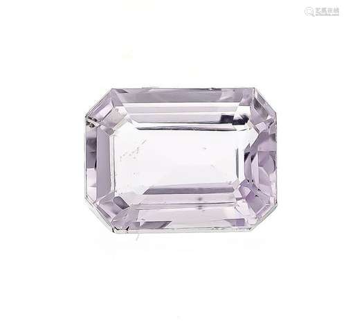 Kunzite 17.25 ct, emerald cut, lighter pink, very very