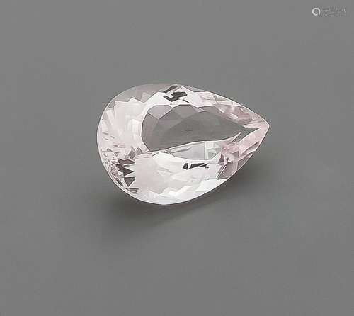 Morganite 2.38 ct, pear cut, lighter pink, very very