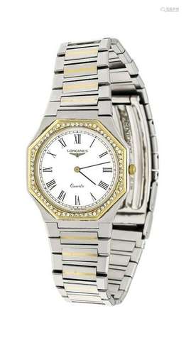 Longines men's quartz watch steel / gold, white dial