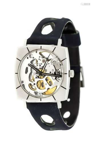 Revue men's watch, manual wind, skeletonized, movement