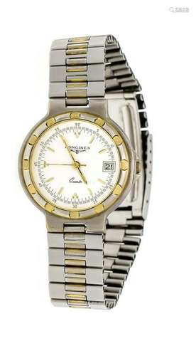 Longines Conquest men's quartz watch, bicolour,