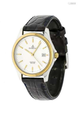 Dugena men's quartz watch bicolor, with black leather