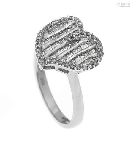 Brilliant ring WG 750/000 with diamonds, total weight