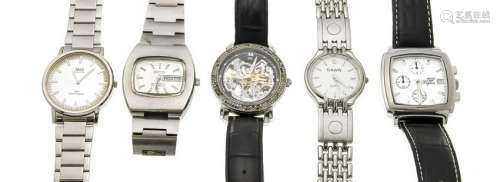 Collection of 5 men's watches: 2x Automatic, 3x Quartz
