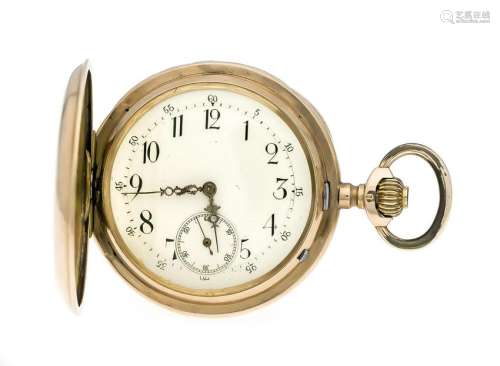 Spring cover pocket watch, 585 gold, lever movement