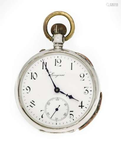 Longines men's pocket watch, 935 silver partly gilded,