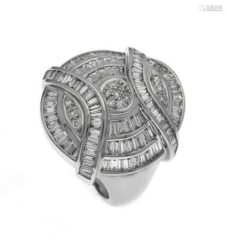 Brilliant ring WG 750/000 with brilliant cut diamonds,