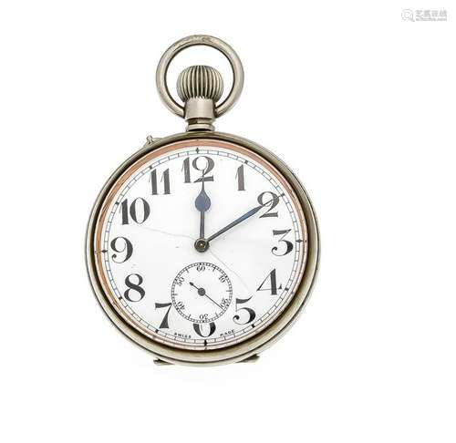 Large men's pocket watch in a decorative silver-plated