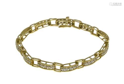 Brilliant bracelet GG / WG 585/000 with 55 diamonds,