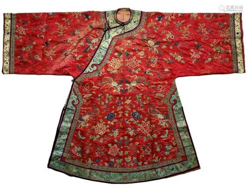Red Silk Embroidered Robe