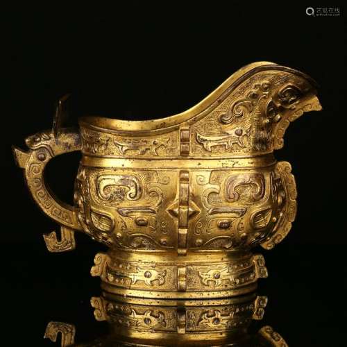 A Chinese Gilt Bronze Water Vessel