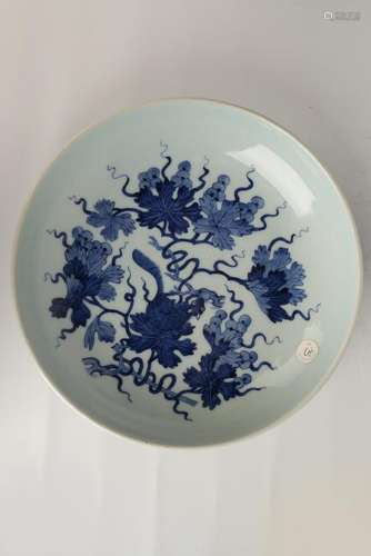 Blue And White Porcelain Squirrel Plate