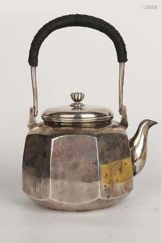 Japanese Silver Tea Pot With Mark