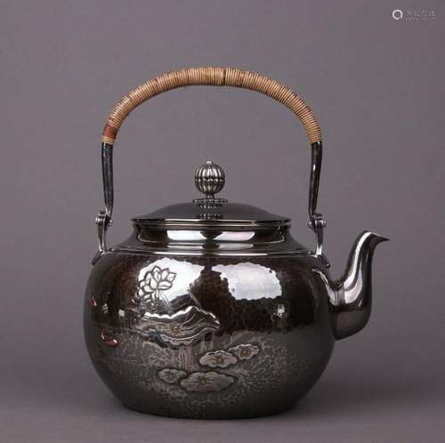 Japanese Silver Tea Pot With Mark