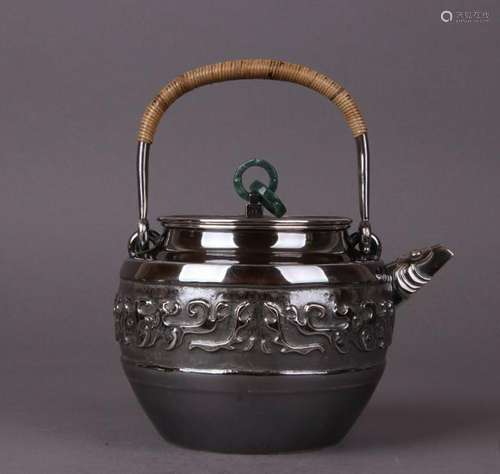 Japanese Silver Tea Pot With Mark