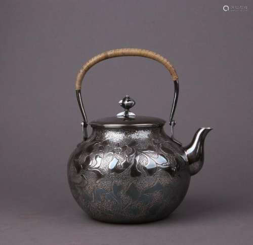 Japanese Silver Tea Pot With Mark