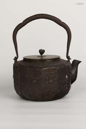 Japanese Iron Tea Pot With Mark