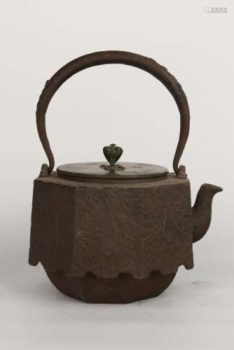 Japanese Iron Tea Pot With Mark