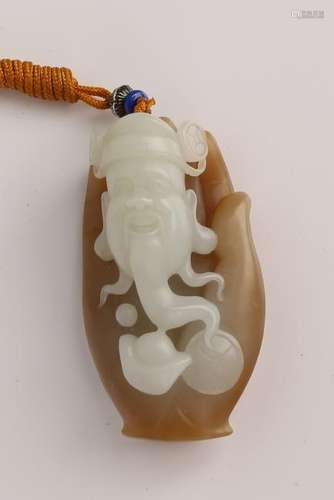 Carved Jade Buddha Hand Pendant